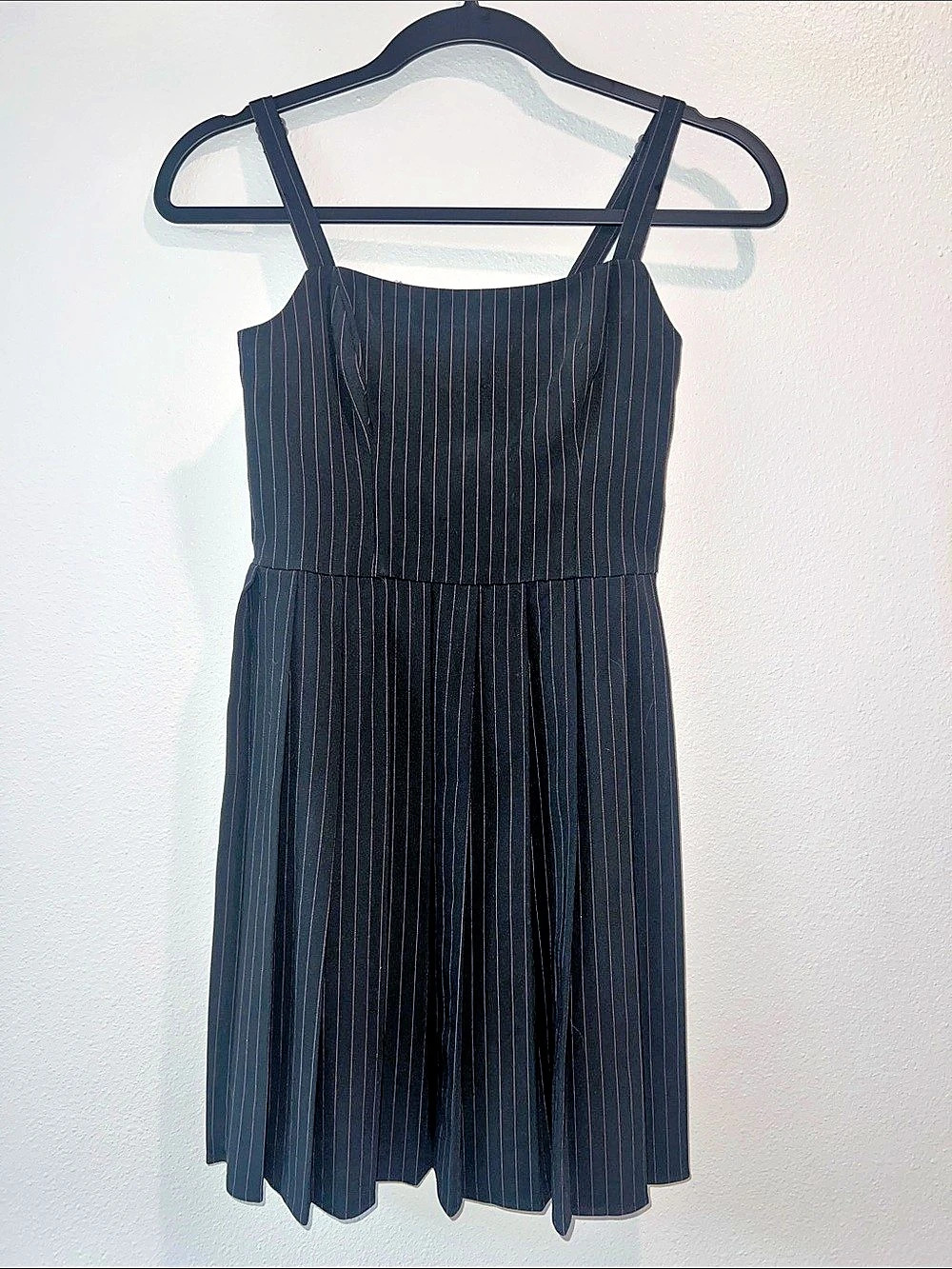 Live To Be Spoiled Pinstripe Midi Dress in Black & Pink Size Junior XS